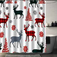 Thumbnail for Winter Snowflake Deer Shower Curtain