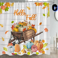 Thumbnail for Yellow Farmhouse Shower Curtain WITH PUMPKINS