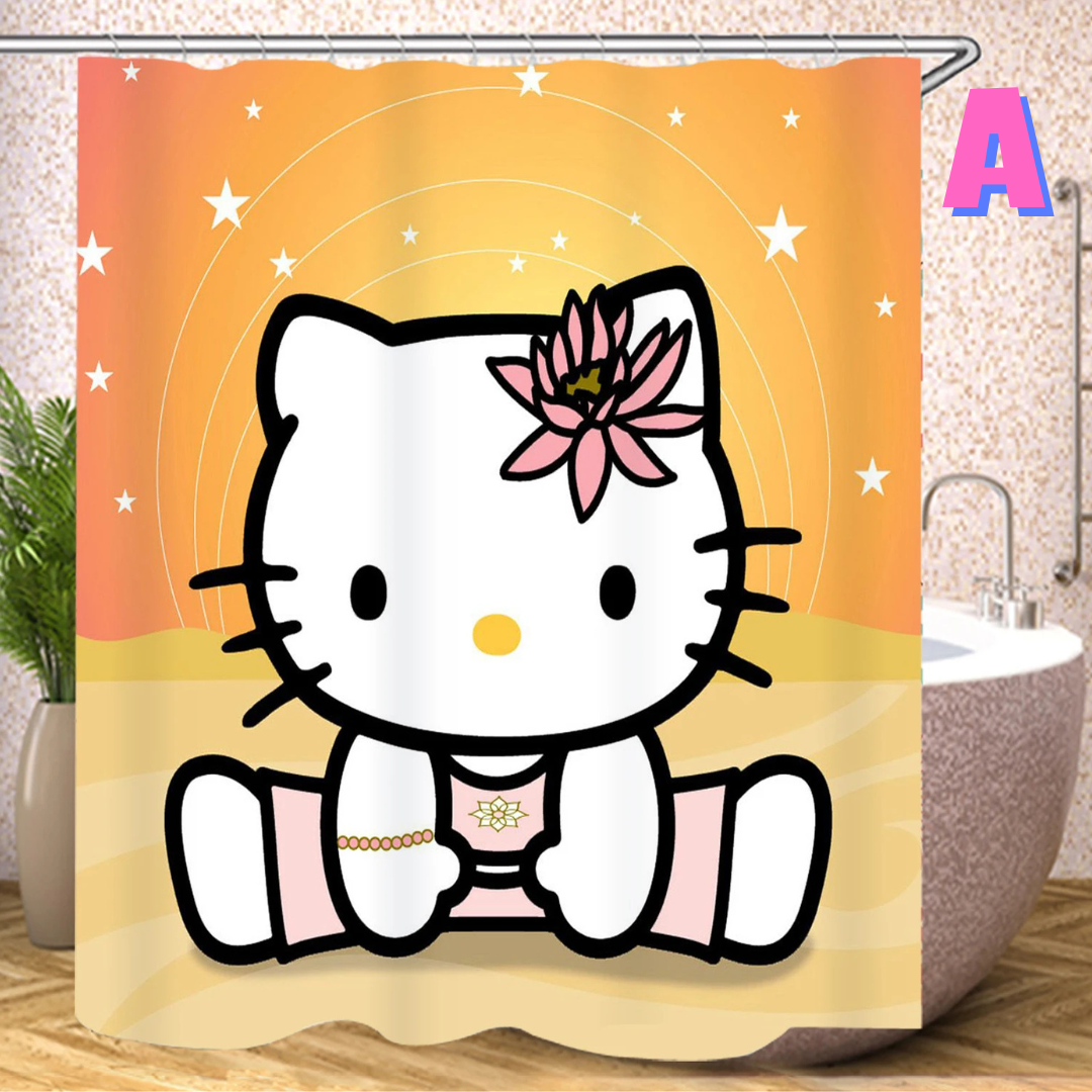 Yellow Hello Kitty Shower Curtain