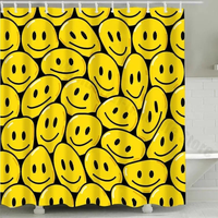 Thumbnail for Yellow Smiley Face Shower Curtain