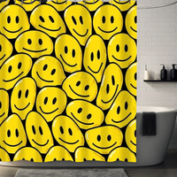 Thumbnail for Yellow Smiley Face Shower Curtain