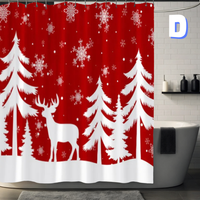 Thumbnail for red and white christmas tree shower curtain