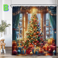 Thumbnail for green christmas tree shower curtain WITH GIFTS