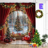 Thumbnail for magical green christmas tree shower curtain