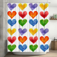 Thumbnail for rainbow heart shower curtain