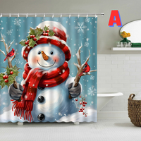 Thumbnail for snowman christmas shower curtain